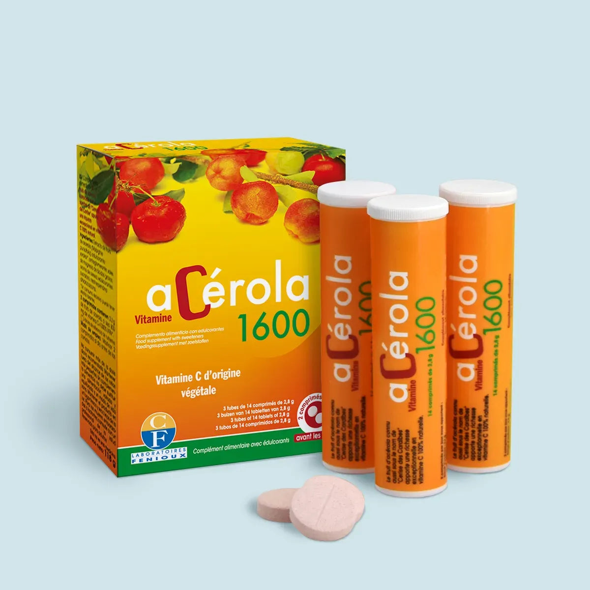 Acérola 1600 - Lot de 3 tubes